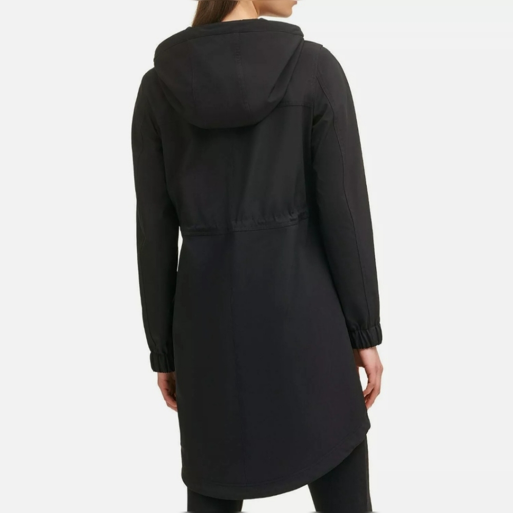 NWT DKNY $200 Ladies Water Resistant Hooded Adjustable Waist Long Lined Parka - Picture 3 of 12